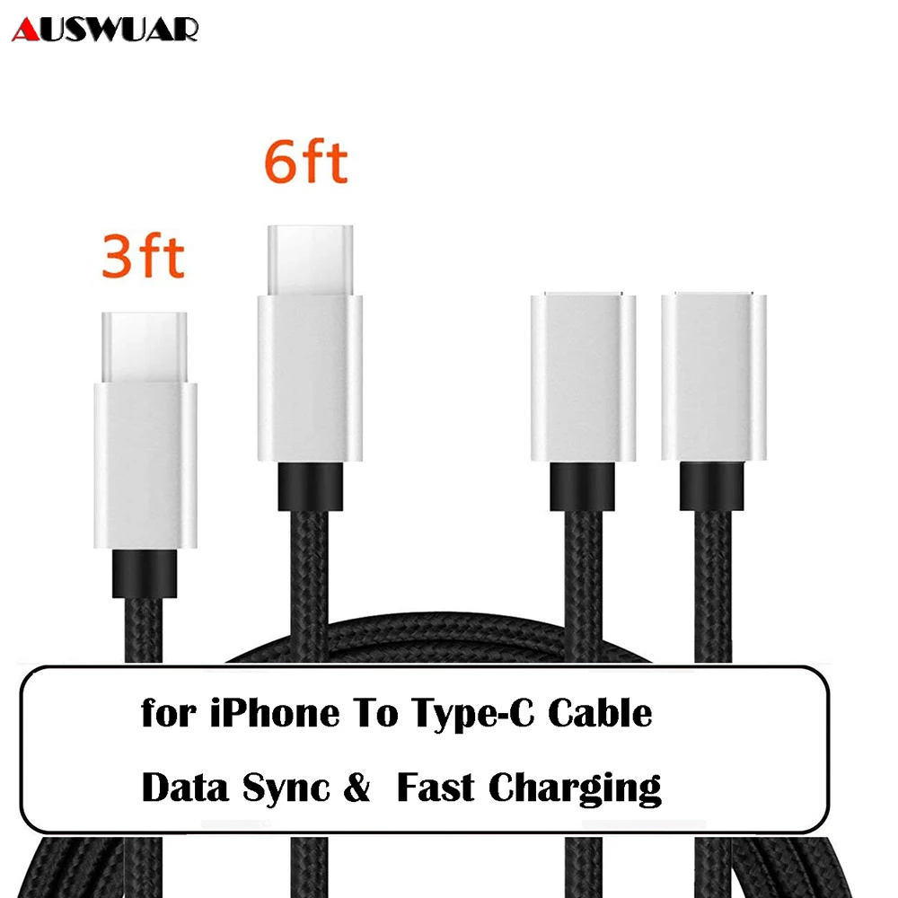 for iPhone to Type C USB C Cable Data Sync Fast Charging Cable for