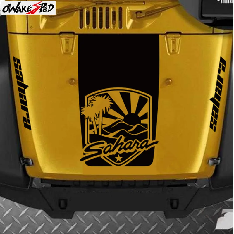

3 Pcs Sahara Badge Graphics Sticker Kit Car Hood Sticker Auto Engine Cover Decor Decals For Jeep Wrangler