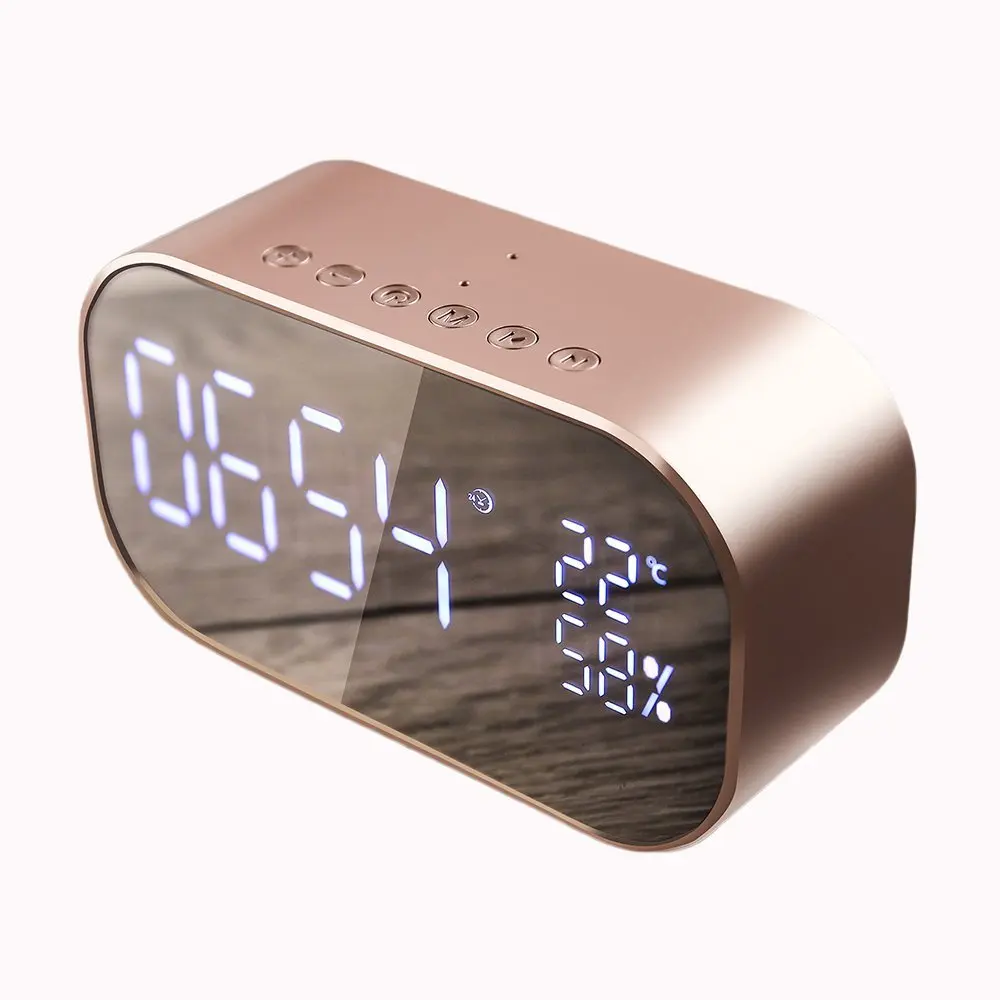 Зеркальный беспроводной fm-радио, часы с Bluetooth динамиком большая цифра светодиодный цифровые электронные часы с будильником настольные часы Настольные Цифровые Часы