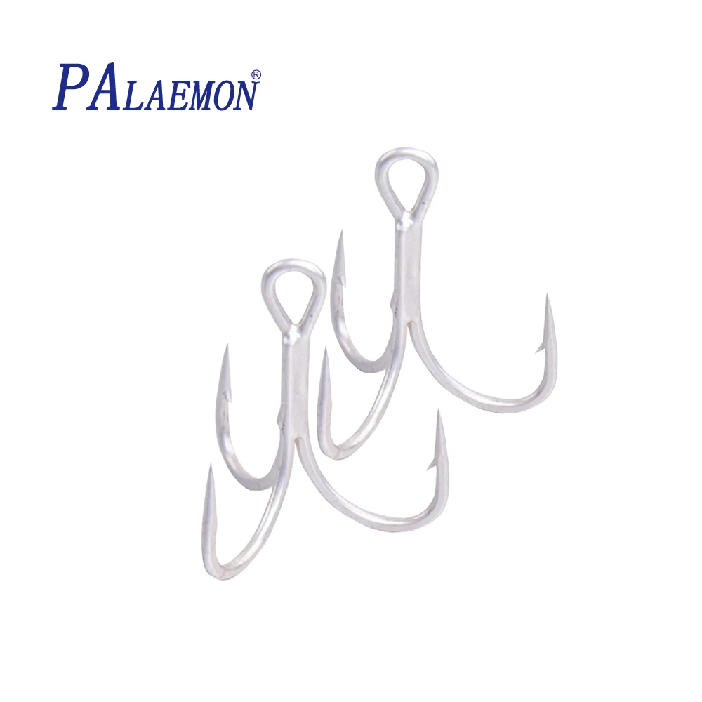 

PALAEMON 20pcs/lot Treble Hooks Hard Lure Spoon Sharp Hooks Anticorrosion 1# 2# 4# 6# 8# 10# Fishing Tackle