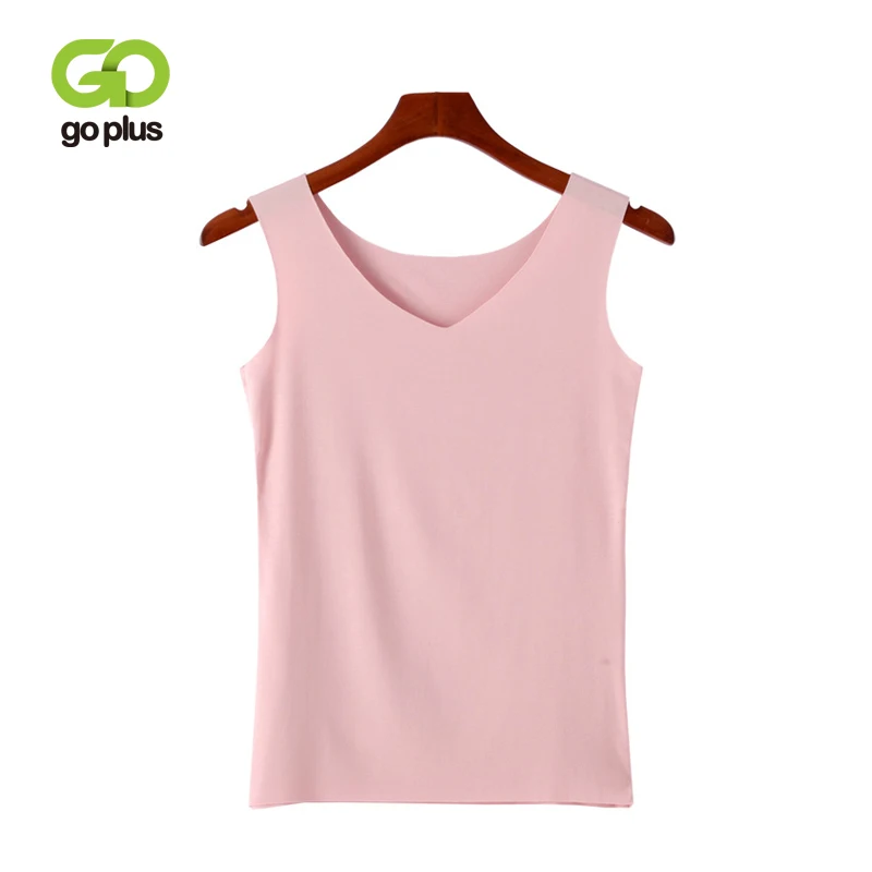 

GOPLUS High Quality Soft Cotton Basic Tank Top Women Camisole Sexy Sleeveless Vest Ladies Streetwear Elastic Slim Tops Female