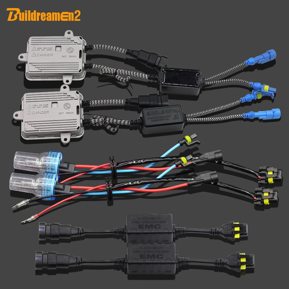 Buildreamen2 55W H8 H9 H11 Шина CAN HID ксеноновый комплект 3000K 8000K AC балластная лампа декодер