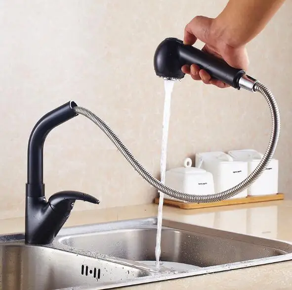 Free Shipping Pull Out kitchen faucet chrome or Black brass hot and cold water tap sink mixer tap wash basin faucet basin mixer Free Shipping Pull Out kitchen faucet chrome or Black brass hot and cold water tap sink mixer tap wash basin faucet basin mixer