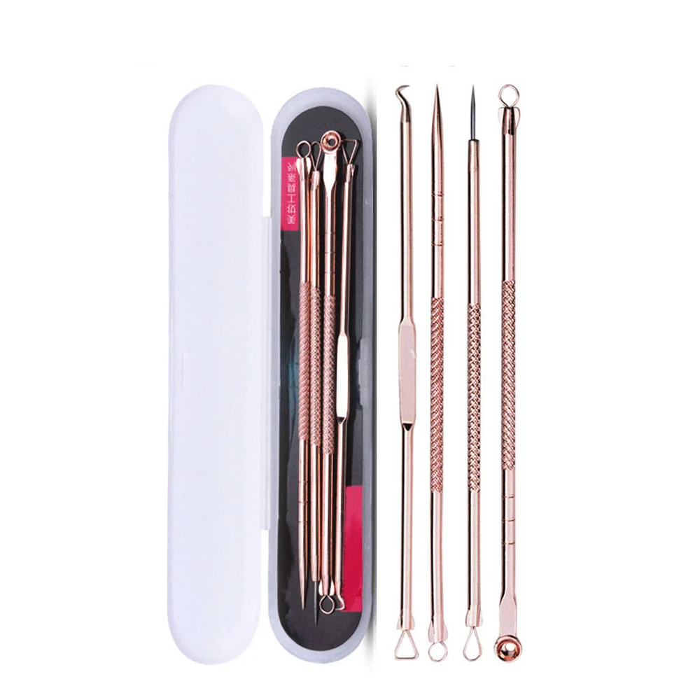 

1/4Pcs/Set Blackhead Removal Needles Acne Stainless Pimple Spot Comedone Extractor Face Cleaning Care Tools Cleanser Beauty
