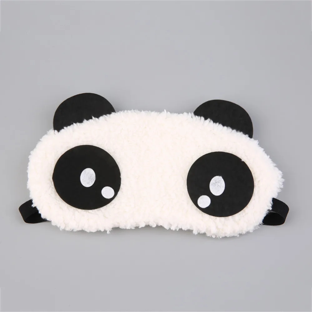 Koop Leuke Ontwerp Pluche Panda Gezicht Oogmasker Reizen Slapen Soft Eye Maskers Blinddoek Schaduw Draagbare Stress Slapen Eye Cover