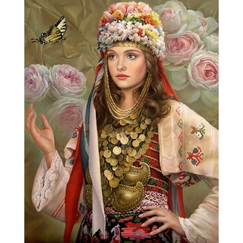 

5d diy Diamond embroidery beauty and rose diamond painting Cross Stitch full drill Rhinestone mosaic home decoration