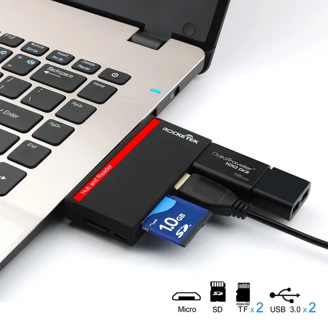 Best Offers Rocketek high quality usb 3.0 Pro Hub multi 4 in 1 memory card reader adapter for SD/TF micro SD PC computer laptop accessories Best Offers Rocketek high quality usb 3.0 Pro Hub multi 4 in 1 memory card reader adapter for SD/TF micro SD PC computer laptop accessories