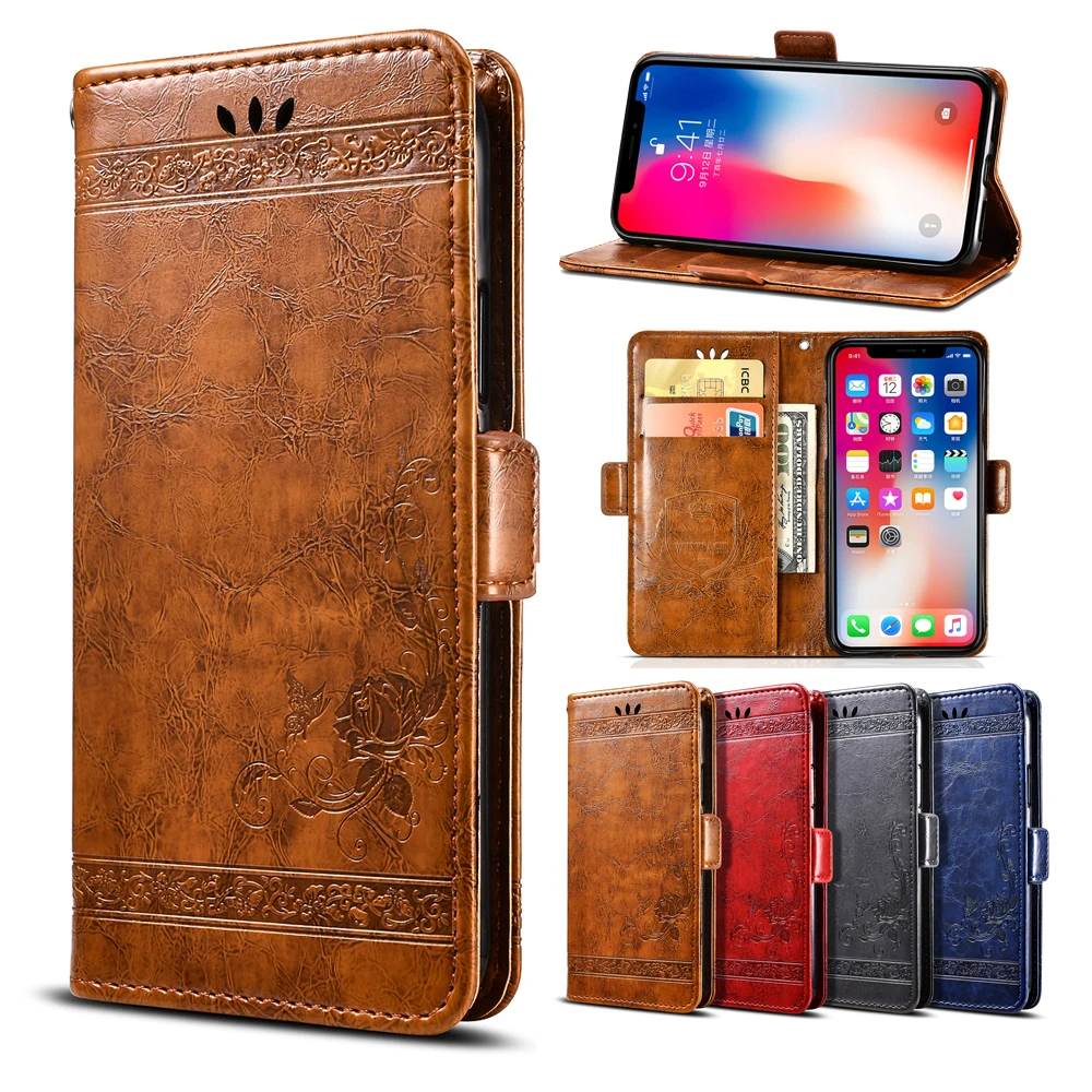 

For Huawei Honor Play Case 6.3'' Flip Wallet Luxury Vintage Floral Leather Phone Case for Honor Play Cover Coque Accessories