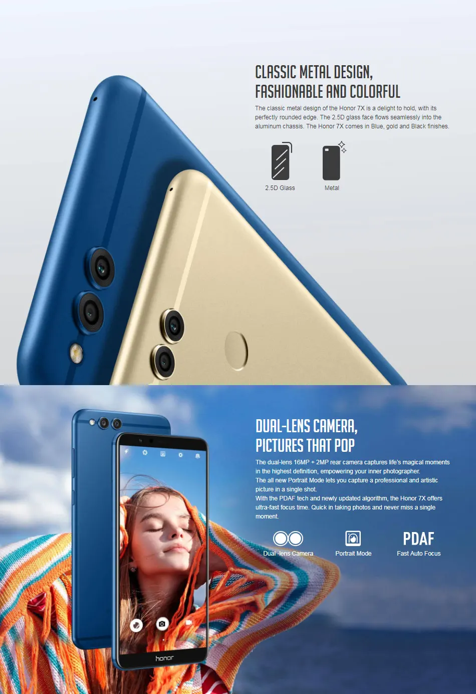 Мобильный телефон Honor 7x, 5,93 дюймов, 4 ГБ, 64 ГБ/128 Гб ПЗУ, Kirin 659, четыре ядра, камера 16 МП, 3340 мАч, Android, глобальная прошивка, телефон