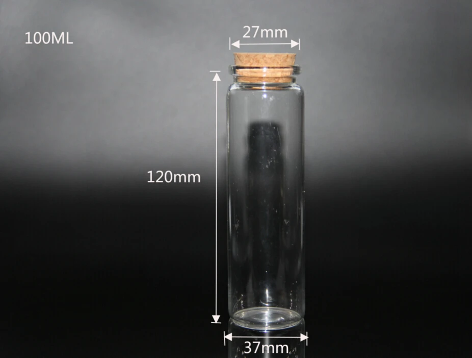5pcs 20ml 30ml 40ml 50ml 60ml 70ml 100ml Clear Glass Bottles Vials Jars with Cork Stopper DIY Wedding Home Decor Storage Jars