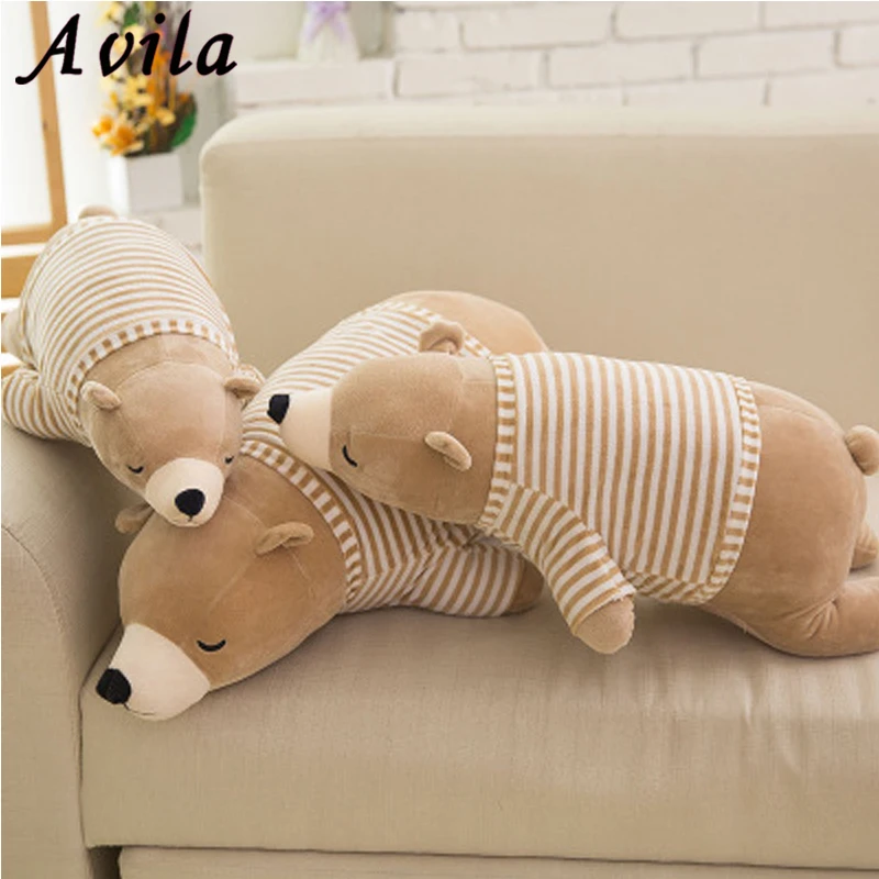 

Stuffed Plush Cartoon Bears Lying Bear Stuffed Pillow Grizzly Gray White Bear Diy Cloth Toys for Children Doll for Kids Gift