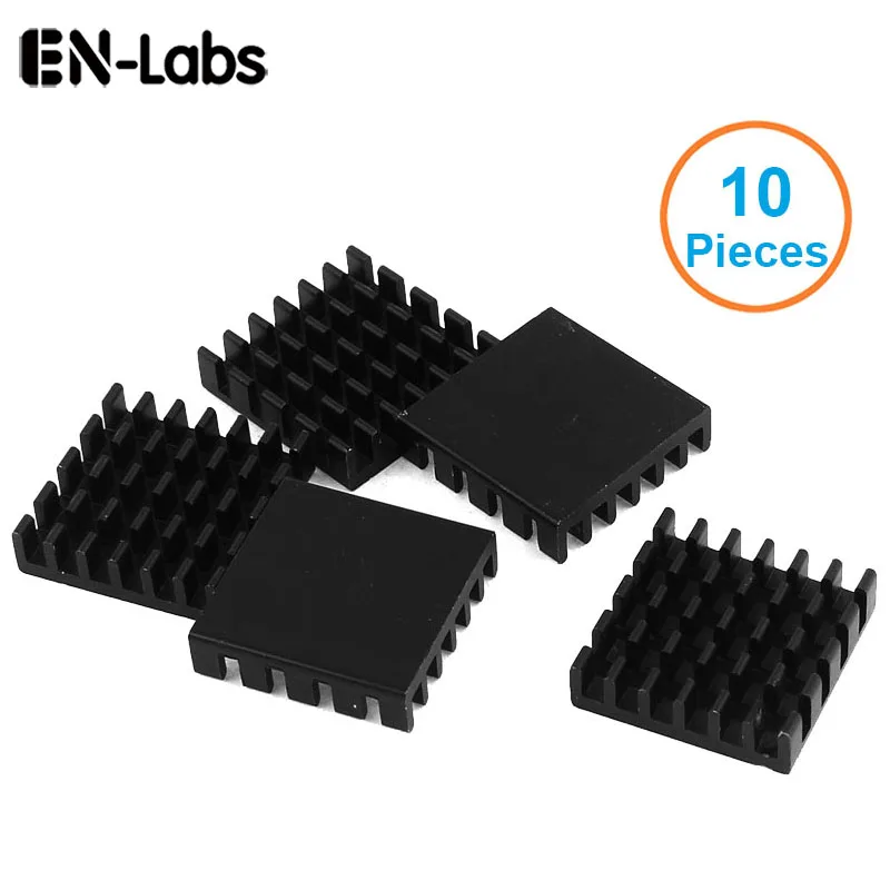 

En-Labs 10pcs/lot Anodized Black Aluminum Heatsink 20x20x6mm Memory Graphics Video Card,Motherboard Electronic Cooling Radiator