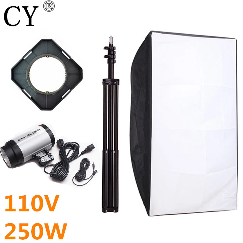 

CY Photography Studio Soft Box Flash Lighting Kits 110v 250ws Storbe Light+Stand+Softbox Photo Studio Set Fotografia Godox 250DI