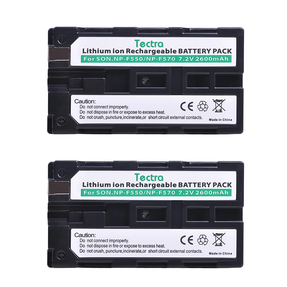 Tectra 2 шт. 2600 мАч NP F550 F570 NPF550 батарея для Sony CCD TR3000 TRV85 DCR VX2000 NPF570 батарея|Цифровые