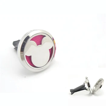 

New Design 30mm Stainless Steel cute animal Aromatherapy Essential Oil Diffuser Perfume Locket Jewelry Clip for Car