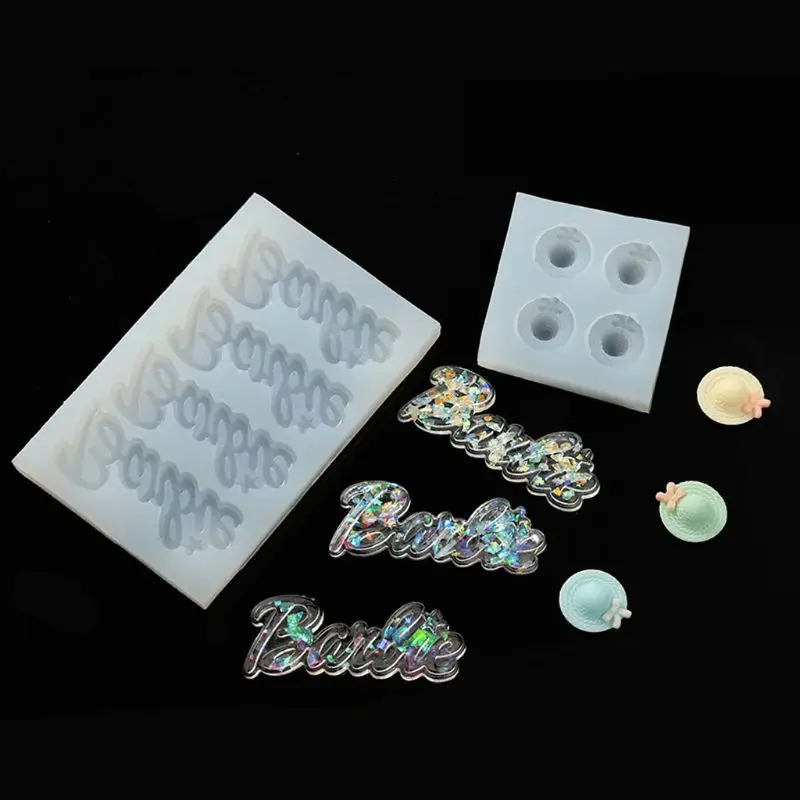 

Cute Straw Hat Letter Charm Pendant Silicone Resin Molds Jewelry Making Tools