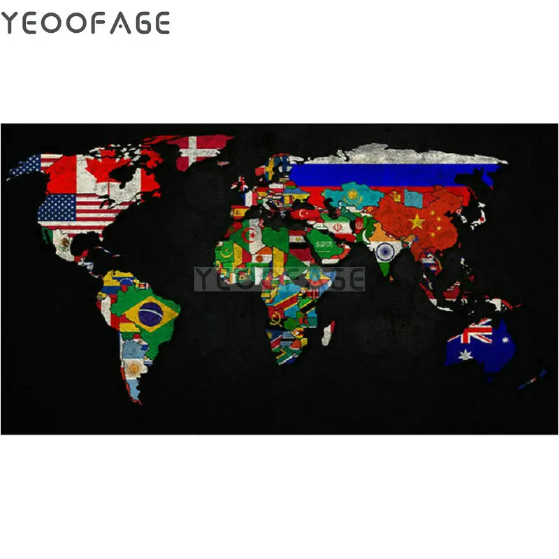 5D Diy Diamond Painting world map stickers Handicraft diamond Embroidery icon Resin stone Cross Stitch Mosaic puzzle | Дом и сад