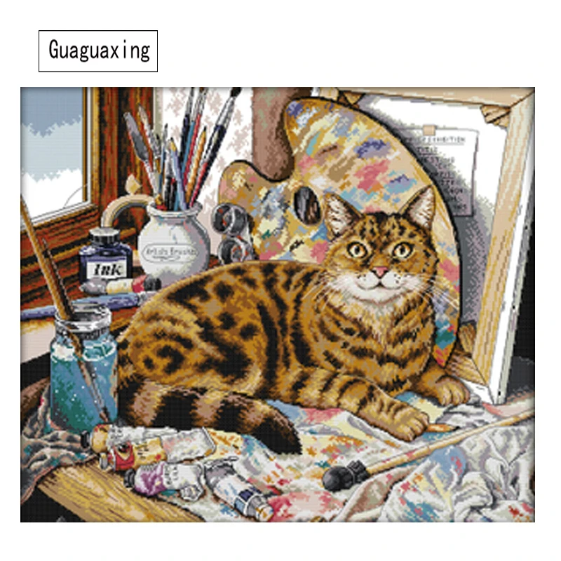DIY Diamond Painting Cross Stitch Kits Square Cat Embroidery 5D Mosaic Home Decor Needlework Pasted Art Animal | Дом и сад