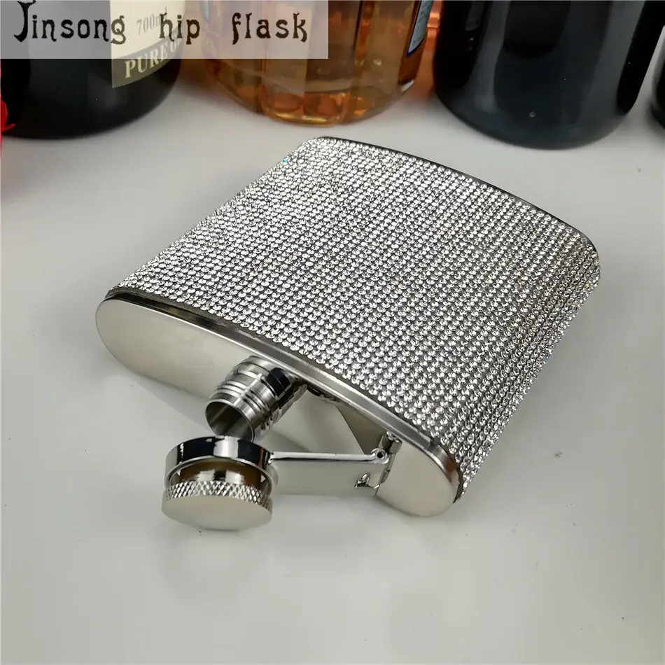 stainless steel with diamond hip flask ,Special hip flask for Ladies