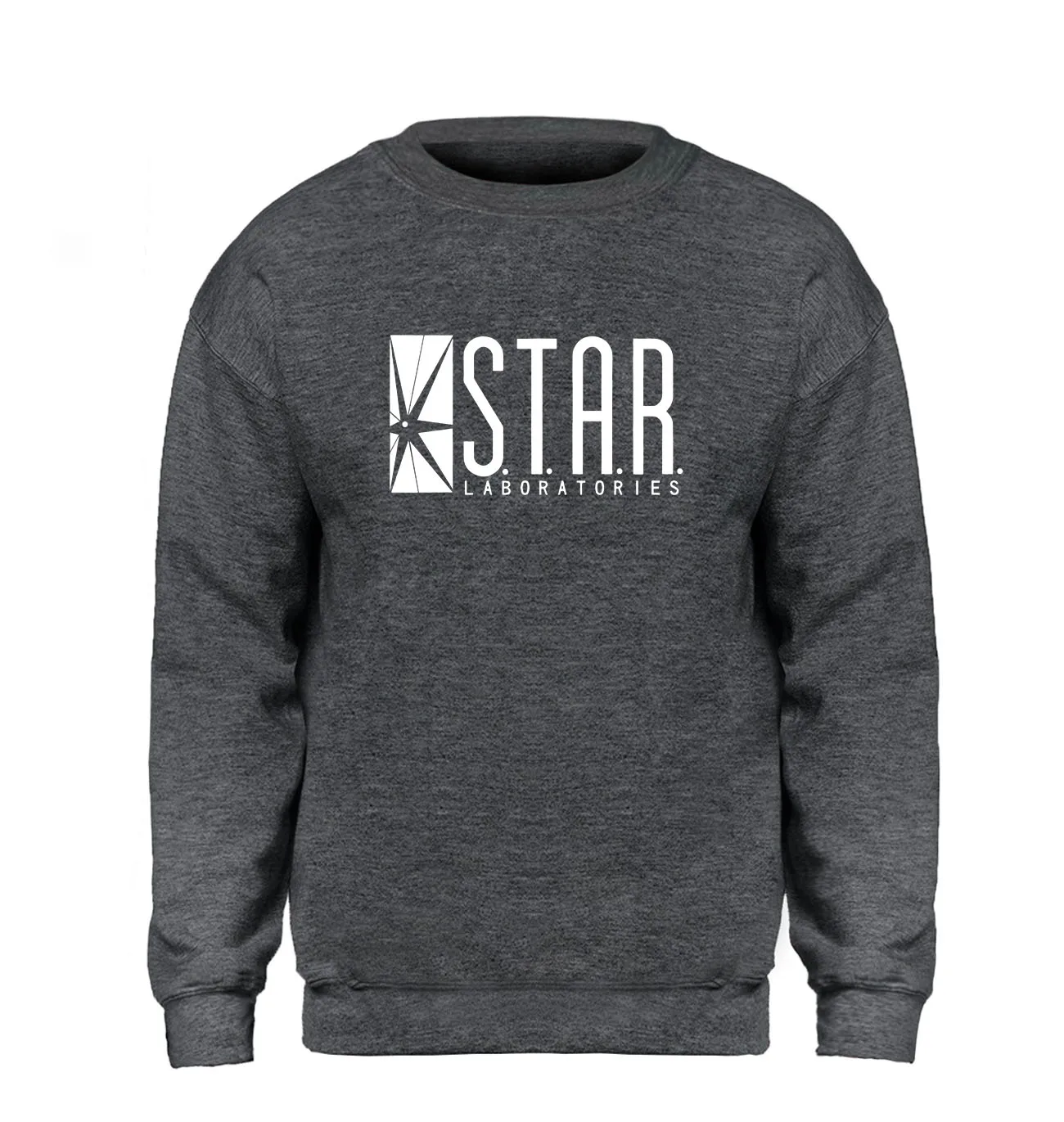 Мужская Флисовая Толстовка Star Labs Черная с принтом Супермена из комиксов флэш