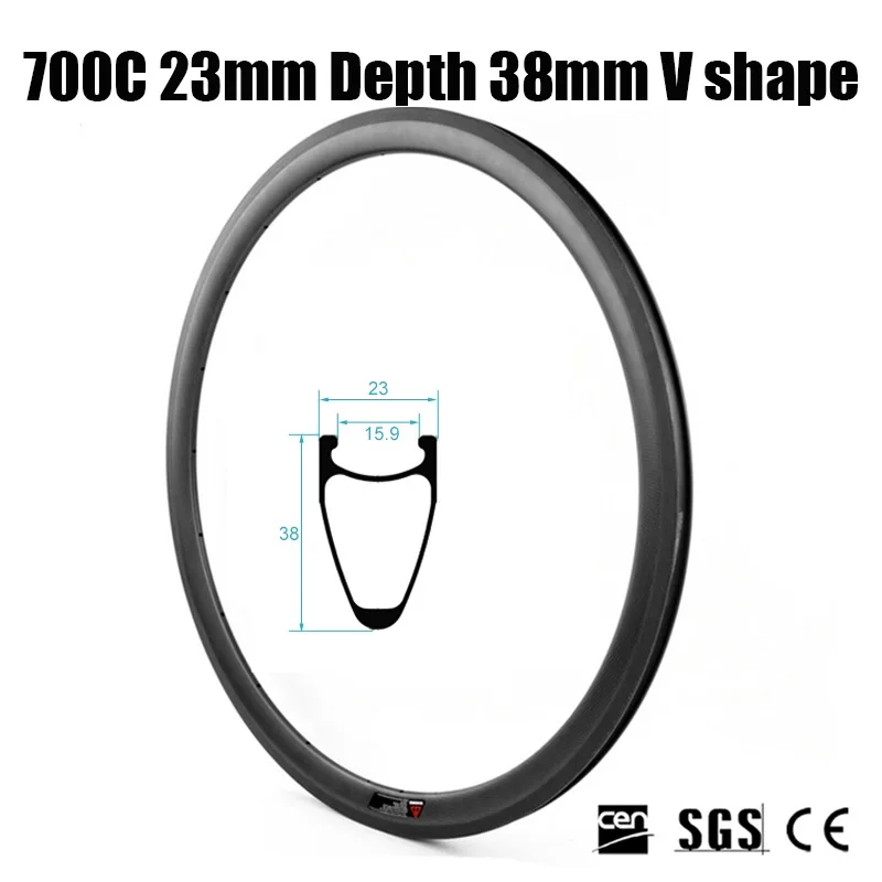 Catazer-Full-Carbon-Fiber-Road-Bike-700C-23mm-Wide-38mm-V-shape-Clincher-Rim-for-Triathlon