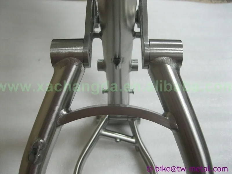 Top Bicycle Frame Suspension Titanium High Quality Titanium Full Suspension Bicycle Frames with Hand Brush Finished China Bike Frame 3