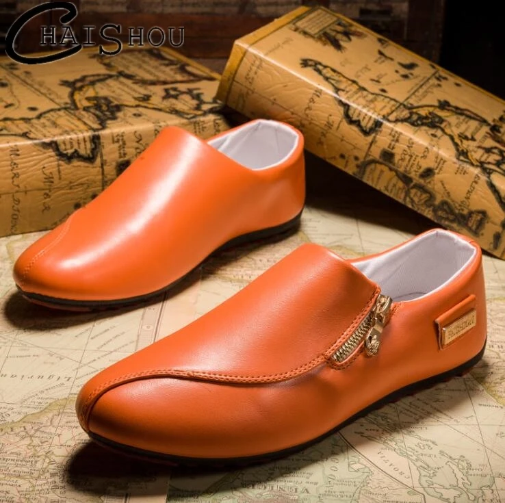 

2018 summer New Spring Fashion Oxford Business Men Shoes PU Leather zipper Soft Casual Breathable Men's Flats Zip Shoes U395