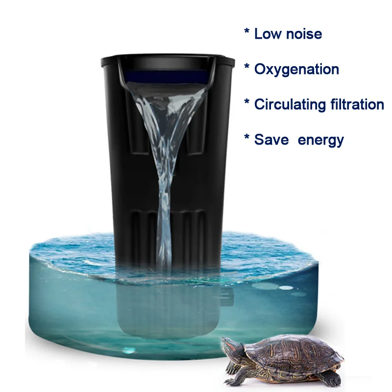 

3W/5W Waterfall Aquarium Turtle Filter Pump Fish Tank Low Water Pump Hanging Water Circulation Oxygen Pump Fish Turtle Reptile