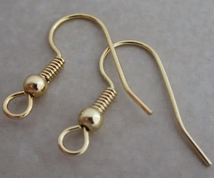 Coil ~ Earring Finding 100pcs 316L Stainless Steel Ear Wires Hooks ~with Bead