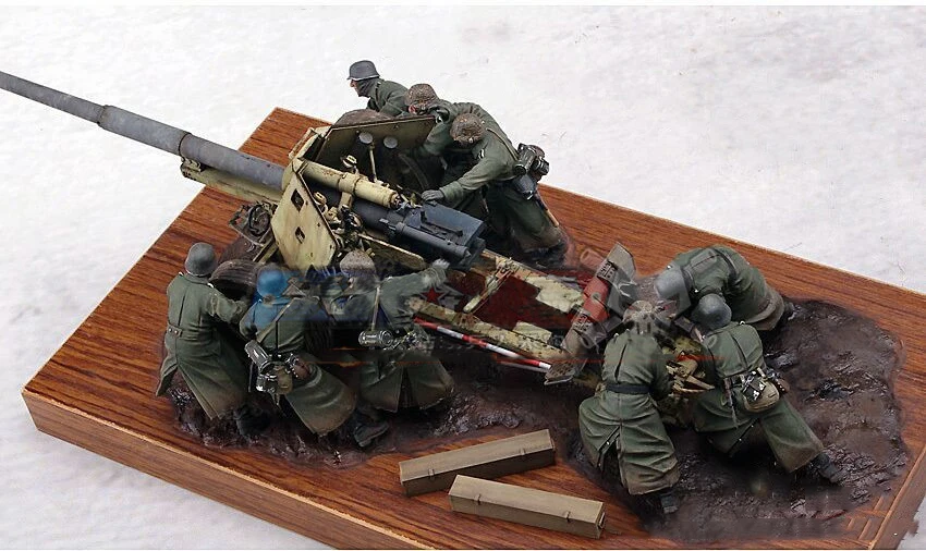 1/35 сборный Набор фигурок из смолы 88 мм Gunner (9 не входят в комплект артиллерии) |