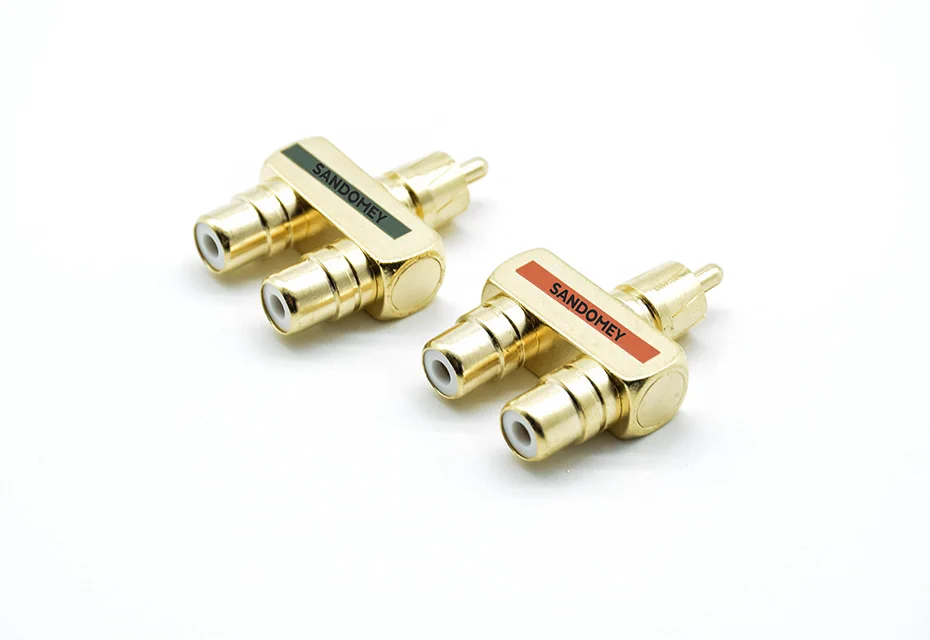 2pcs Monster Binary RCA аудио конверсионное соединение RCA 3 интерфейса позолоченный медный Лотос 1 Мужской на 2 Женский адаптер передачи