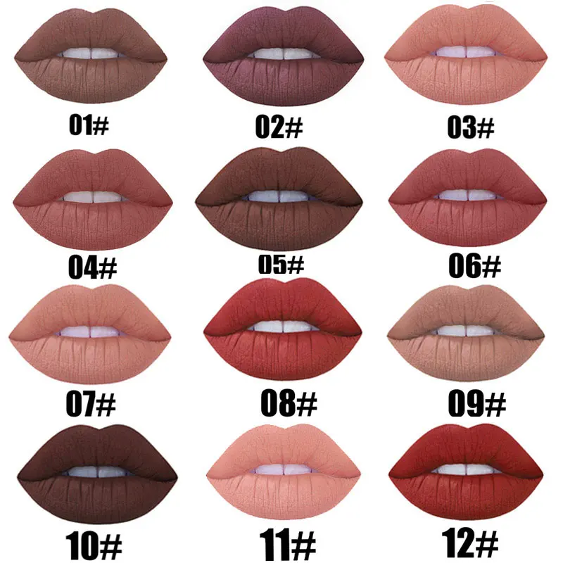 

MISS ROSE Waterproof Long-lasting Lip Gloss Pigment Dark Purple Black Red Velvet Matte Liquid Lipstick Lot Makeup