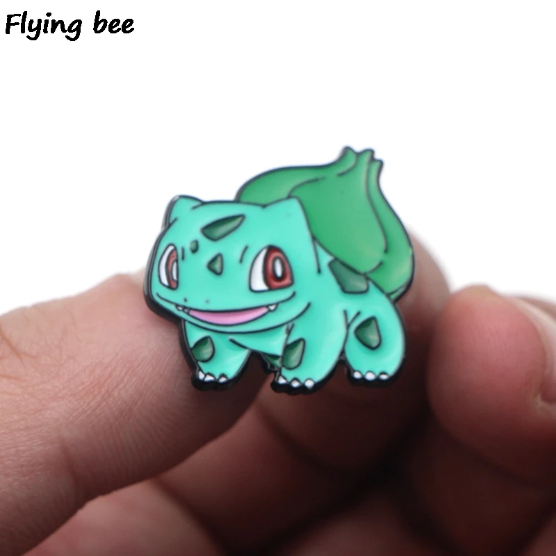 Flyingbee Bulbasaur Эмаль Булавка для одежды сумки значок для рюкзака Брошь Личность рубашка нагрудные булавки X0199