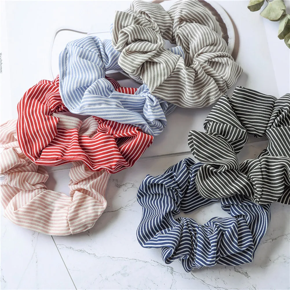 

Fashion Striped Elastic Scrunchie Women Elegant Hair Bands Ponytail Holder Hair Rope Ties For Girls Hair Accessories Headwear