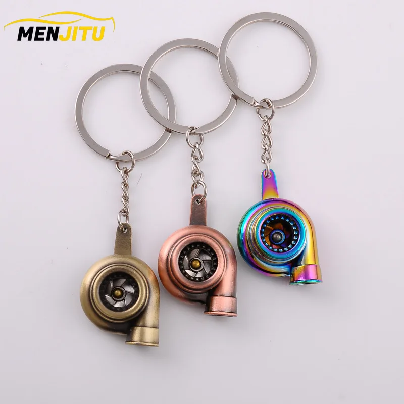 

Muiticolor Whistle Sound Turbo Keychain Sleeve Bearing Spinning Auto Part Model Turbine Turbocharger Key Chain Keyfob Keyring