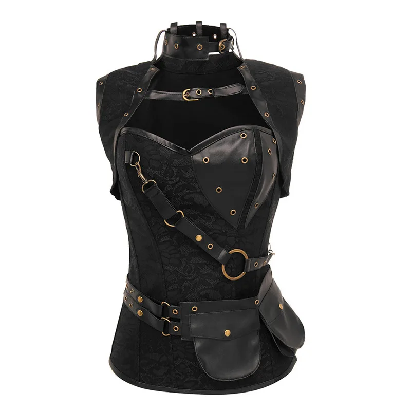 

steampunk clothing women plus size corset bustier leather pirate corset gothic punk outerwear corselet overbust burlesque sexy
