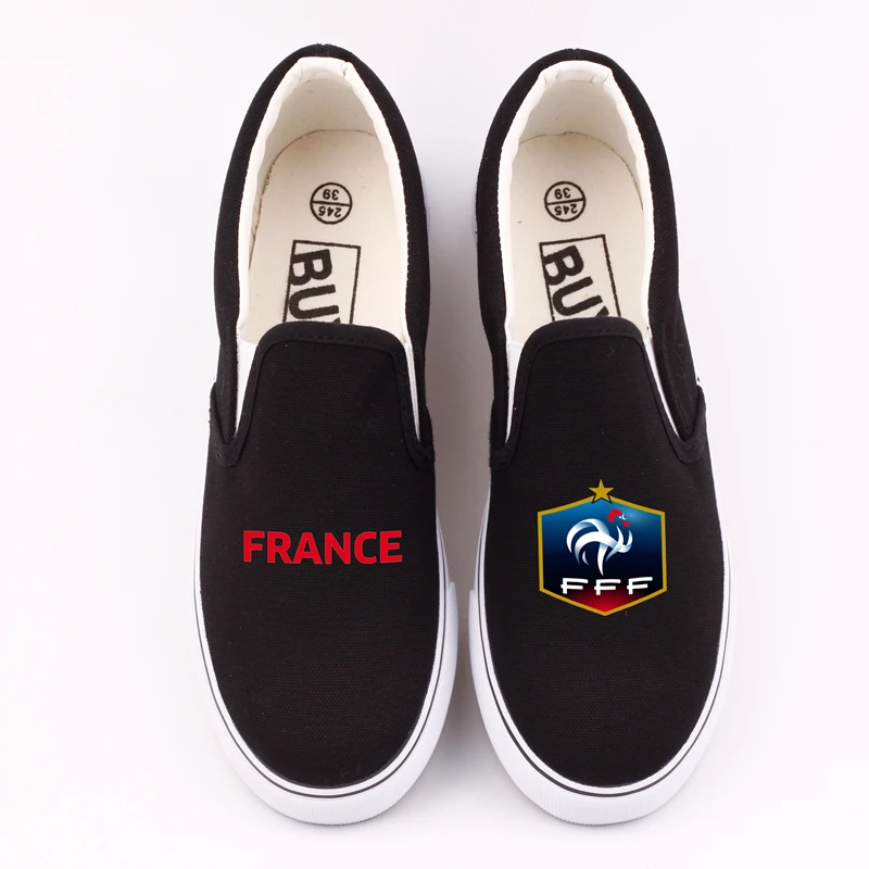 

New Arrival France Logo Printed Canvas Shoes Women Summer Vulcanized Shoe French Casual Loafers Outdoor Slip On Chaussures Femme