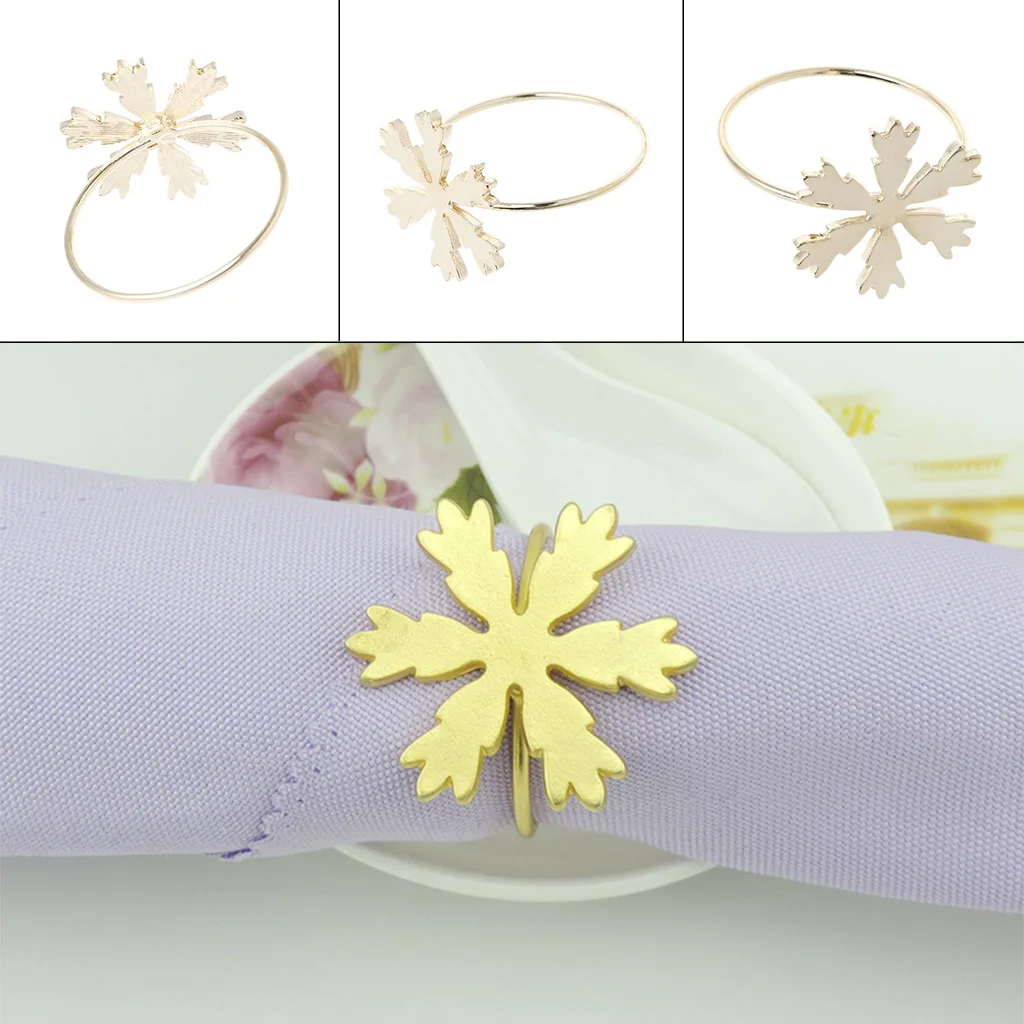 

New Arrive 2018 1Pc Christmas Snowflake Napkin Ring Serviette Holder Party Wedding Dinner Drop Ship