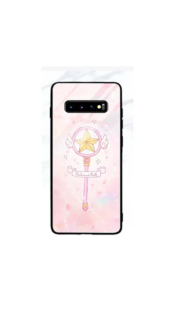 Для samsung S10 Plus S10E Sakura Card Captor закаленное стекло мультфильм аниме силиконовый чехол для samsung galaxy S9/S8 Plus Note 8 9 - Цвет: Золотой