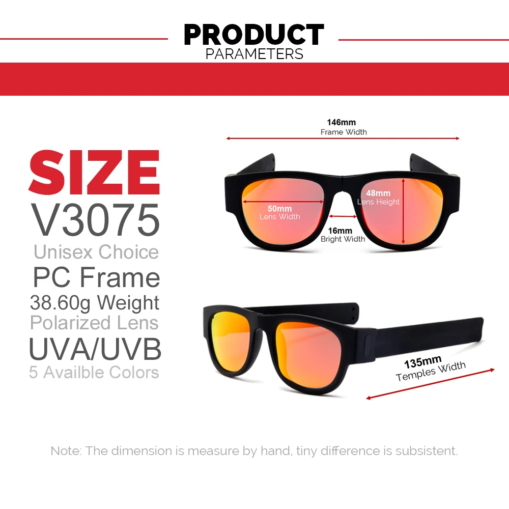 VIVIBEE Novelty Mirror Men Polarized Folding Sunglasses New Arrival Slap Sport Foldable Wristband Shades 2019 Trend Product