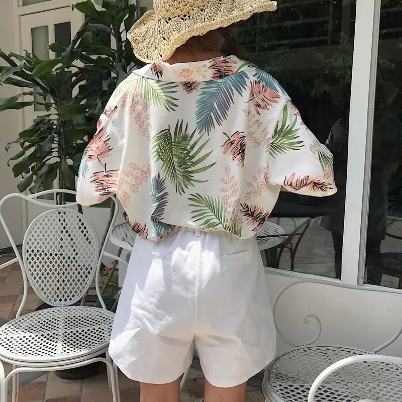 Весенне-Летняя женская элегантная повседневная блузка с цветочным принтом, дизайнерская рубашка на пуговицах, базовые Топы, шифоновая уличная одежда в богемном стиле