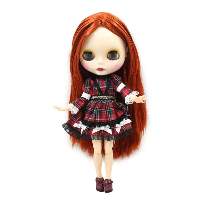 Ледяной обнаженный завод Blyth кукла серии No.230BL0374 коричневый красный прямые волосы белая кожа 1/6 суставное тело Neo