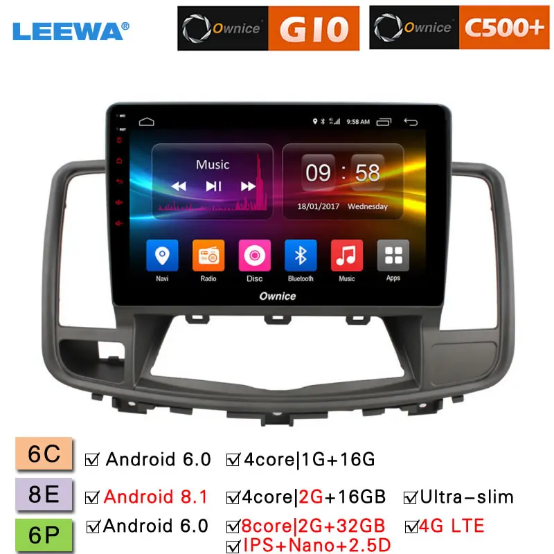 

LEEWA 10.1" Android 8.1 8-Core/DDR3 2G/32G/Support 4G LTE Car Media Player With GPS/FM/AM RDS For Nissan Teana 2008-2012