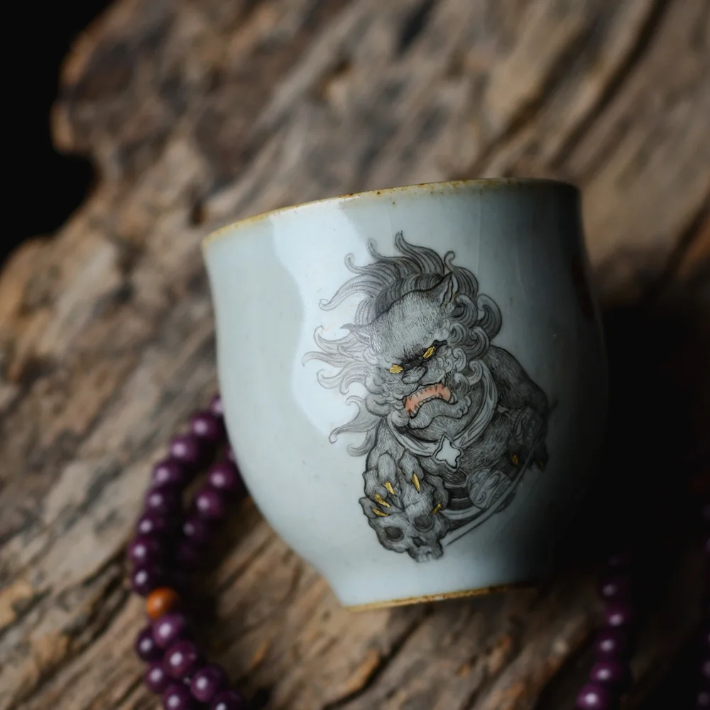 Jingdezhen ручная роспись настоящего золотого дома во избежание опасности Одиночная