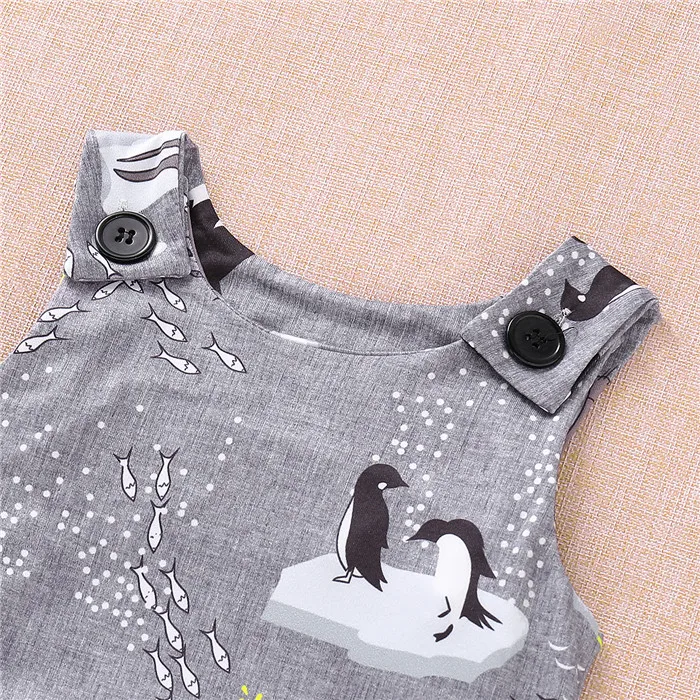 Антарктический океан мир Пингвин малыш девочка комбинезон для мальчиков наряды комплект одежды 0-18 м