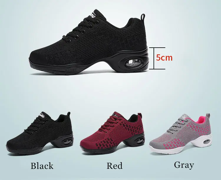 Sneakers Dance Shoes For Women Flying Woven Mesh Comfortable Modern Jazz Dancing Shoes Girls Ladies Outdoor Sports Shoes S-919