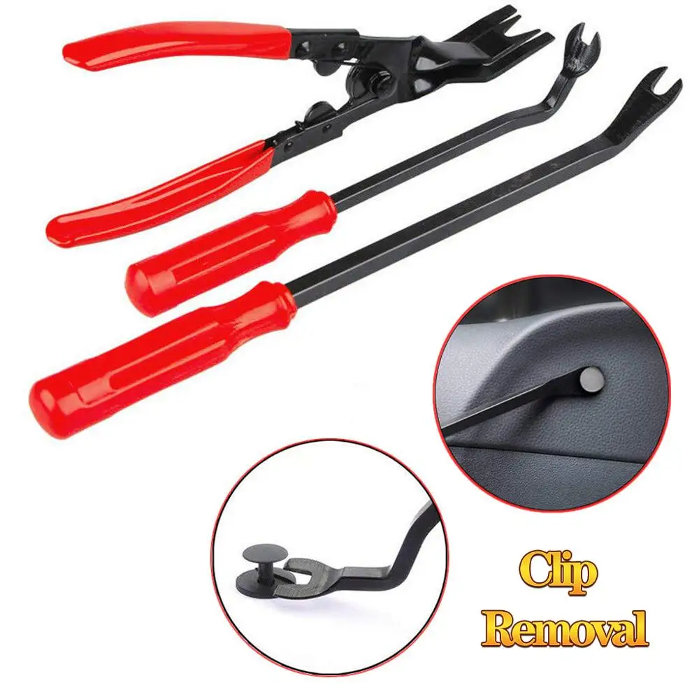 

3pcs Door Removal Tool & Clip Removal Plier,Quality Car Audio Dash Door Panel Auto Clips Pliers Trim Remover Fastener Puller Rep