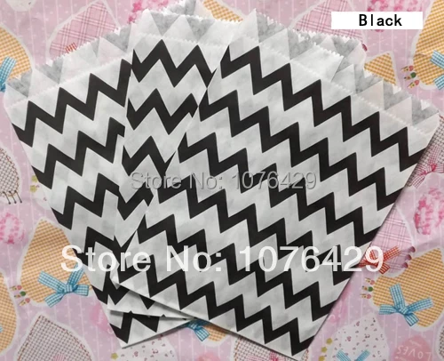 Treat Craft Bags 25 Pcs Black Chevron Striped Favor Food Paper Party Wedding Birthday Decoration Color 4 | Дом и сад