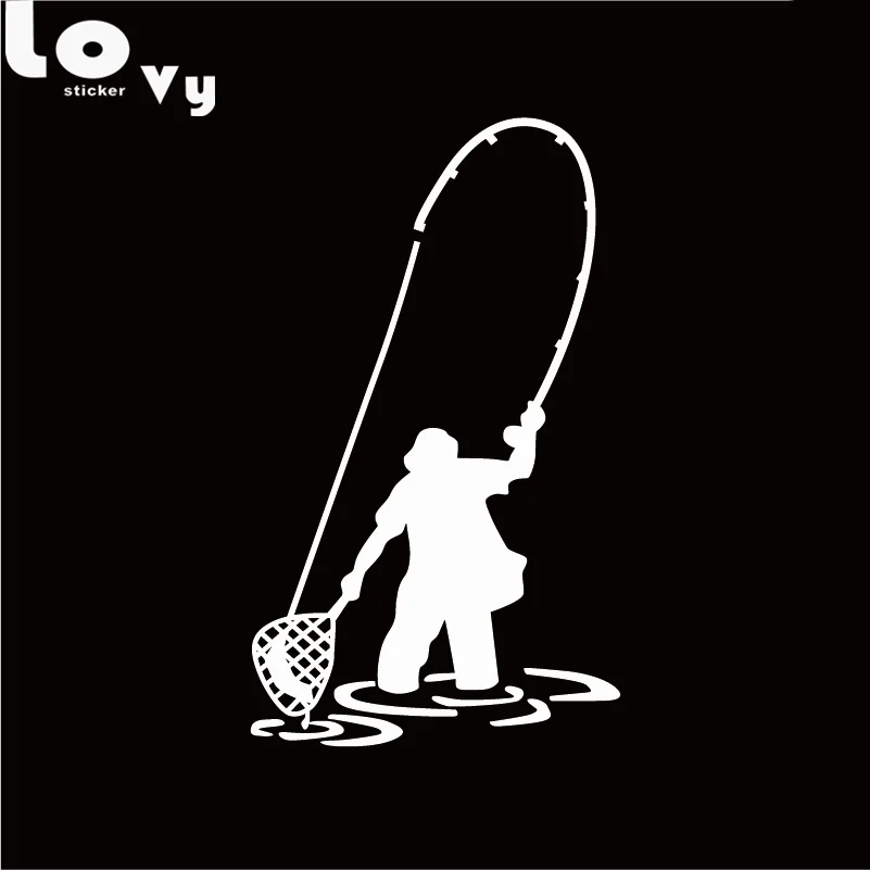 Fly Fishing Fisherman Trout Fish Funny Vinyl Wall Sticker/ Decal Home Decor Fly Fishing Fisherman Trout Fish Funny Vinyl Wall Sticker/ Decal Home Decor