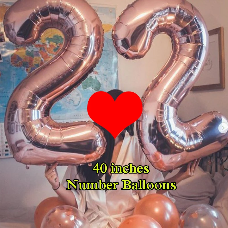 24 number foil balloons